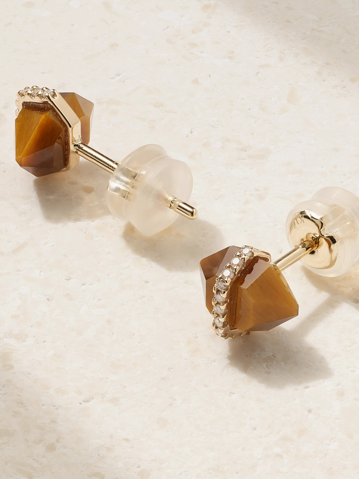 Melissa Joy Manning 14-karat Recycled Gold, Tiger's Eye And Herkimer Diamond Earrings In Gold