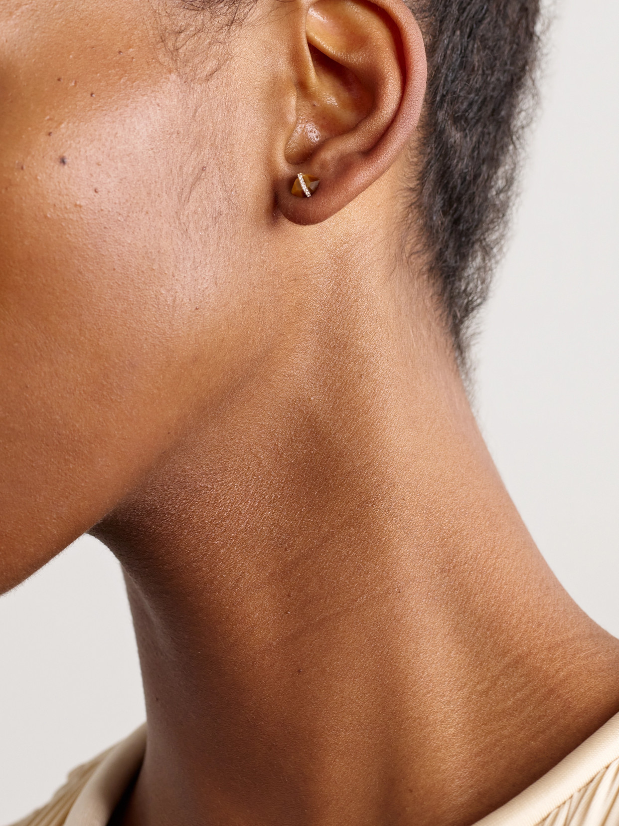Melissa Joy Manning 14-karat Recycled Gold, Tiger's Eye And Herkimer Diamond Earrings In Gold