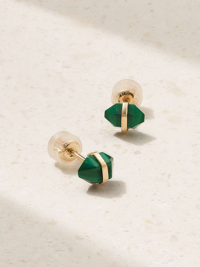 Melissa Joy Manning 14-karat Recycled Gold Malachite Earrings