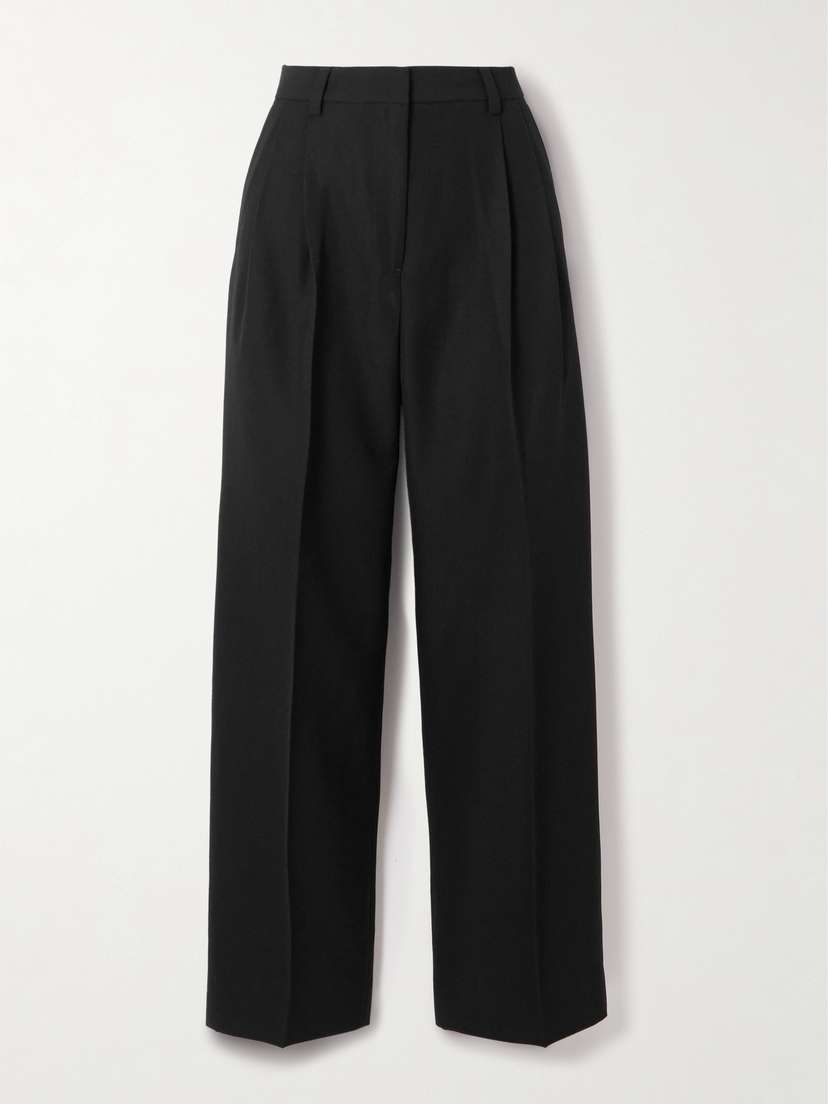 TOTEME Pleated Wool Wide-leg Trousers