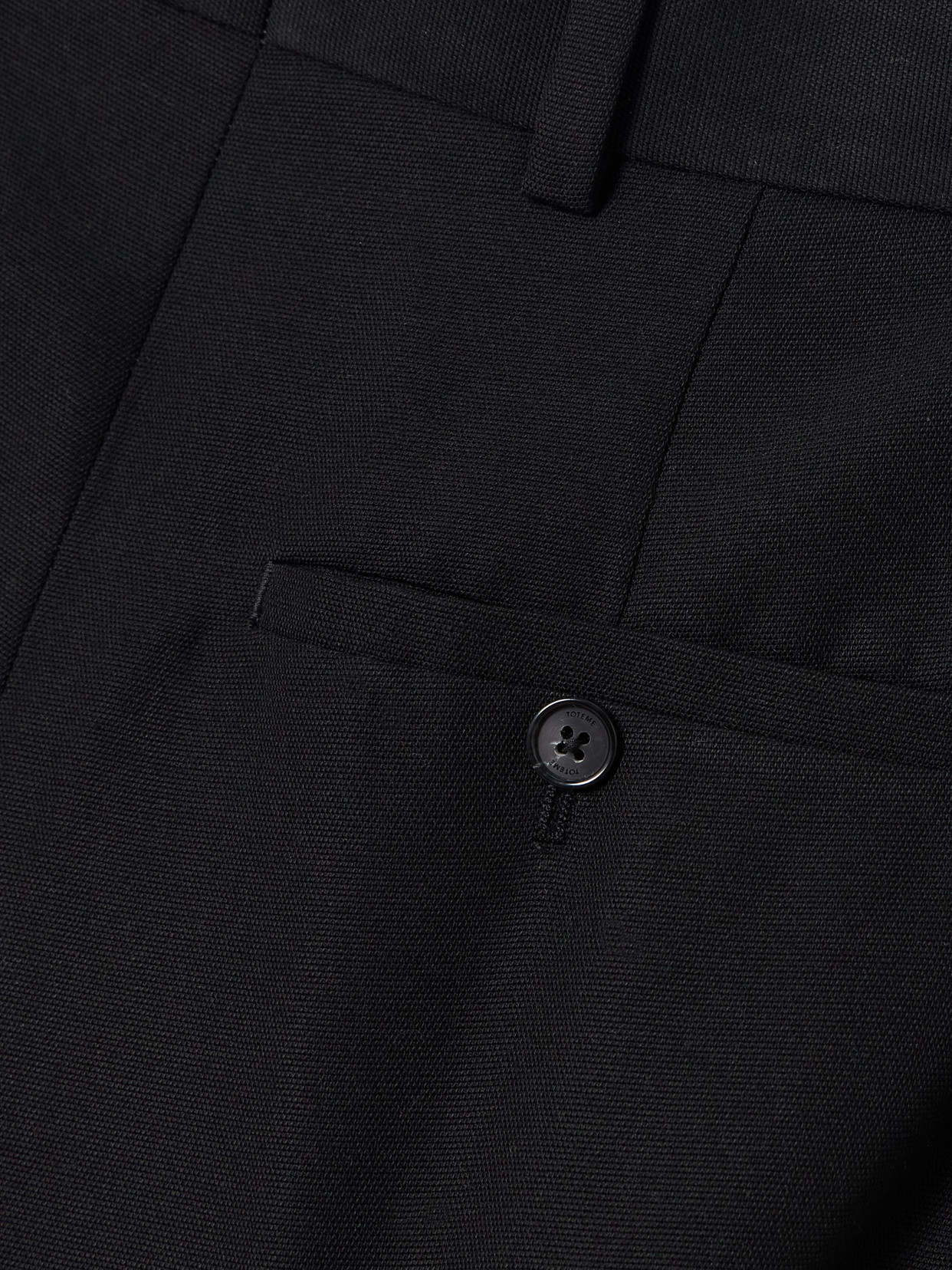 Totême Recycled Grain De Poudre Straight-leg Pants In Black