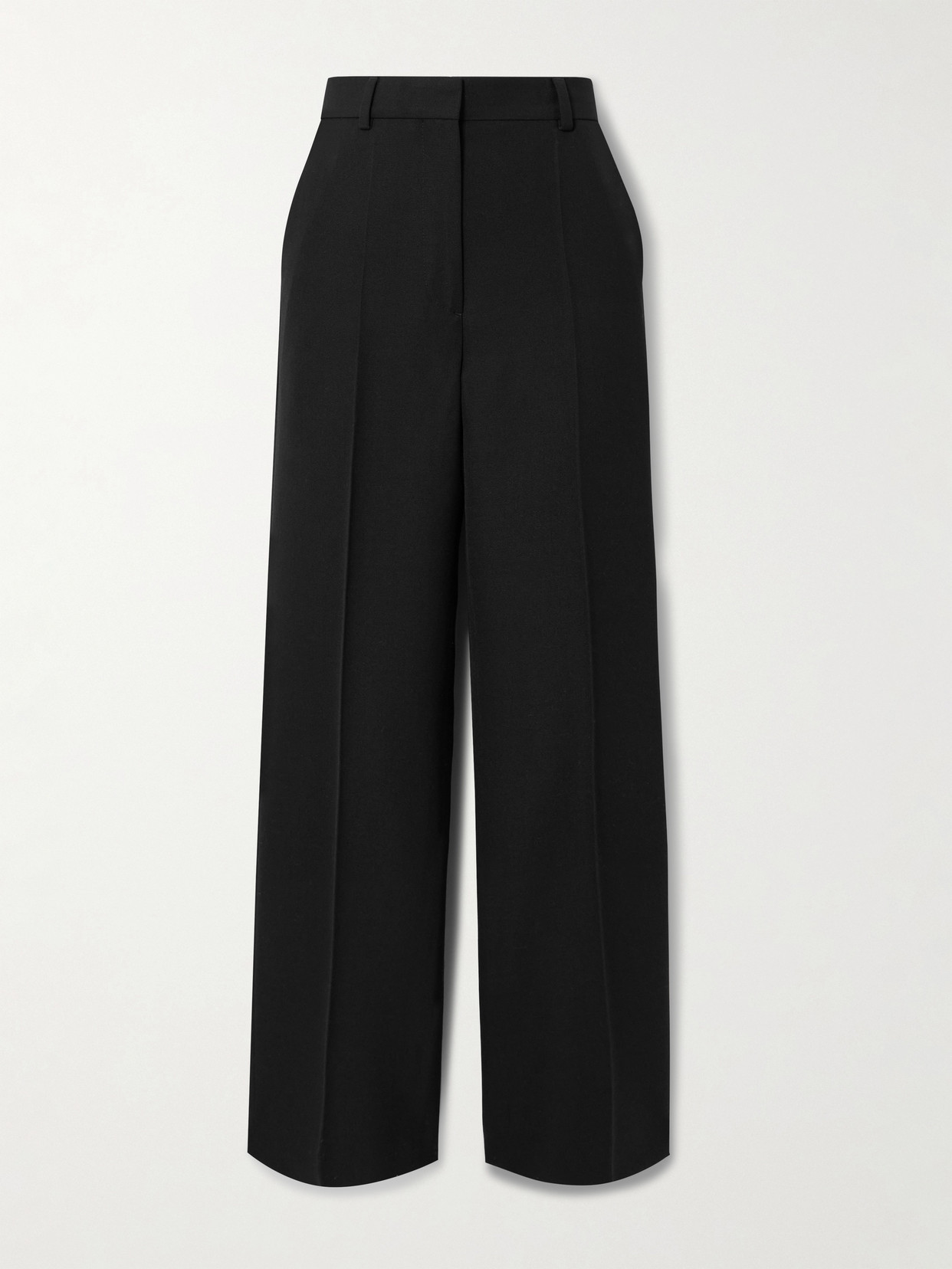 Totême Recycled Grain De Poudre Straight-leg Pants In Black