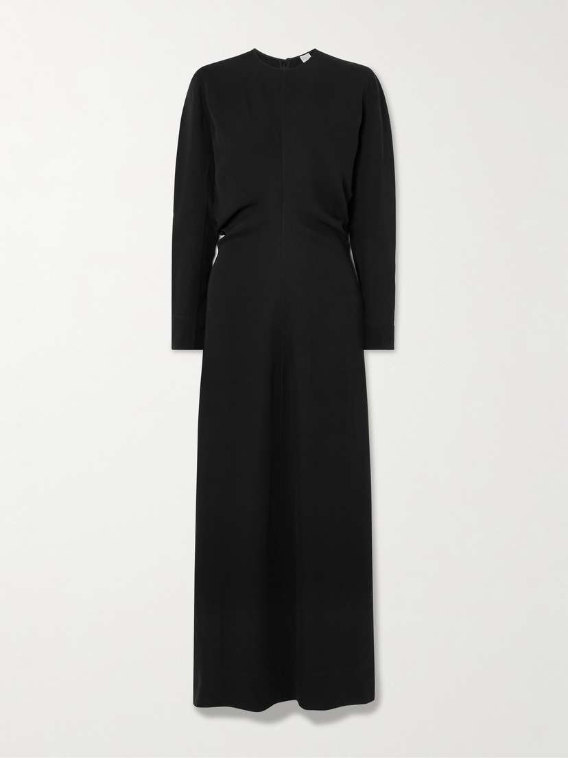 TOTEME Garderob Gathered Crepe Maxi Dress
