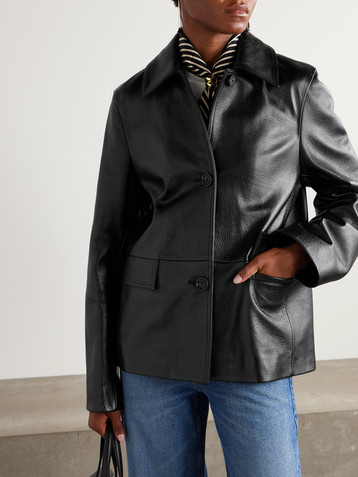 TOTEME Paneled textured-leather jacket