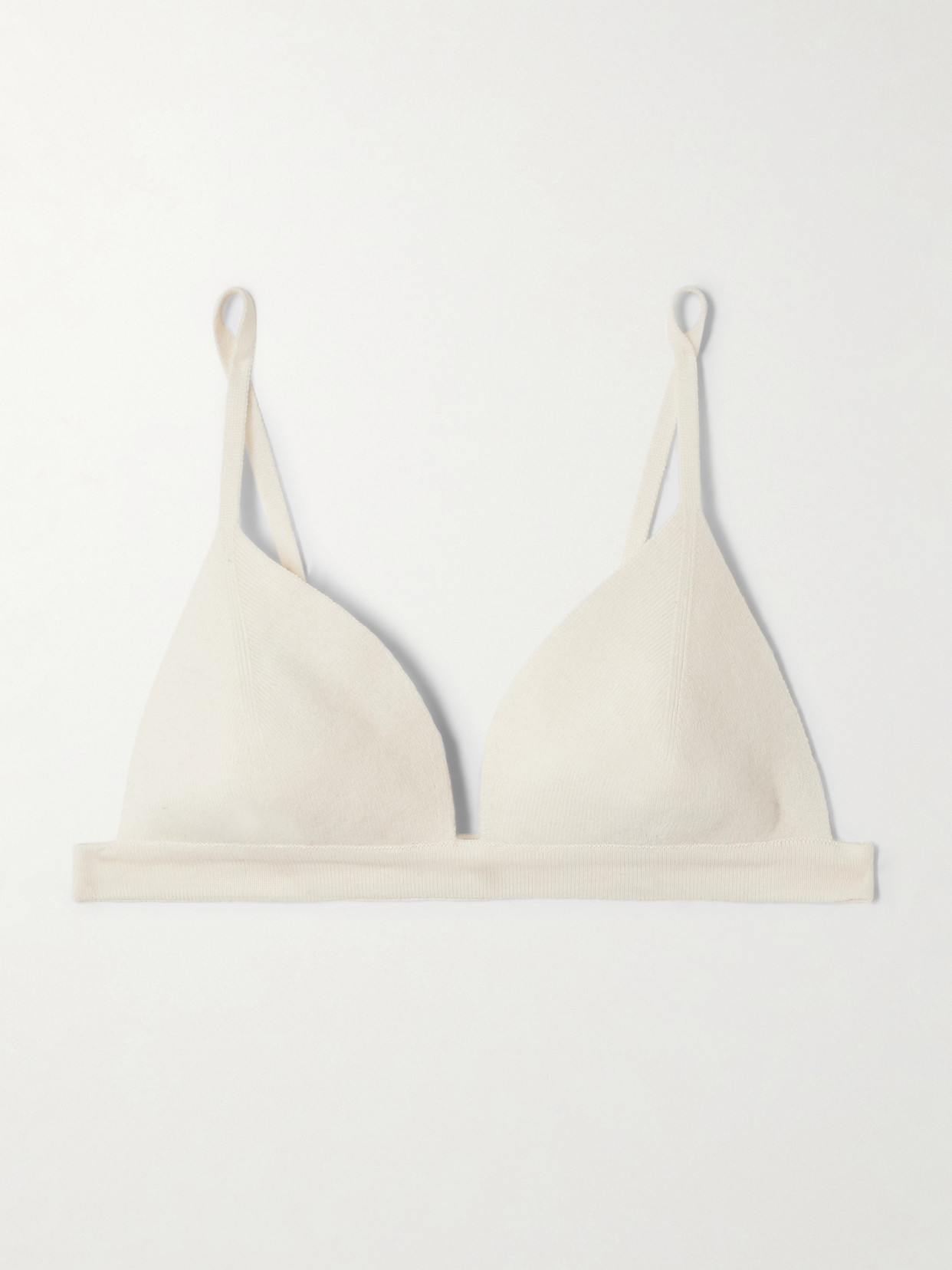 Gabriela Hearst Chevier Ribbed Wool Triangle Bralette In White