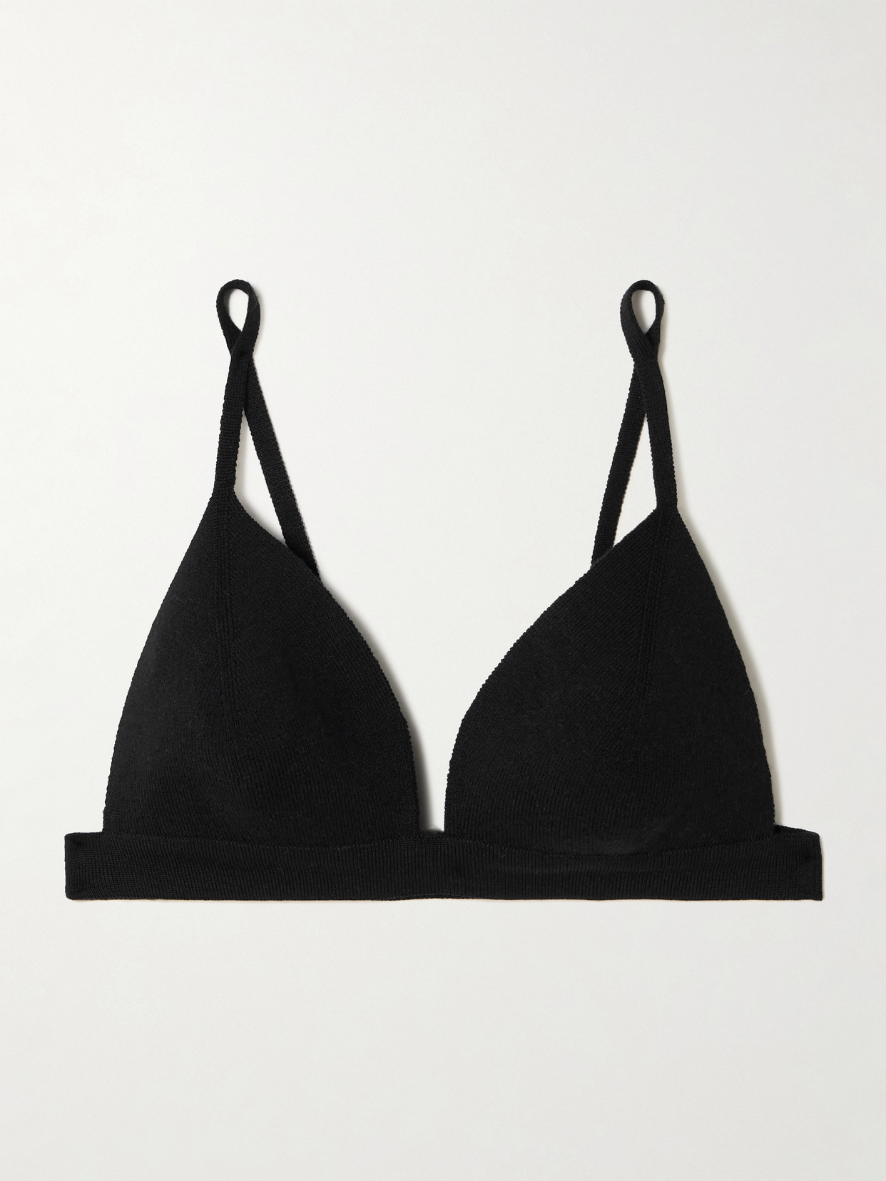 Gabriela Hearst Chevier Ribbed Wool Bralette In Black