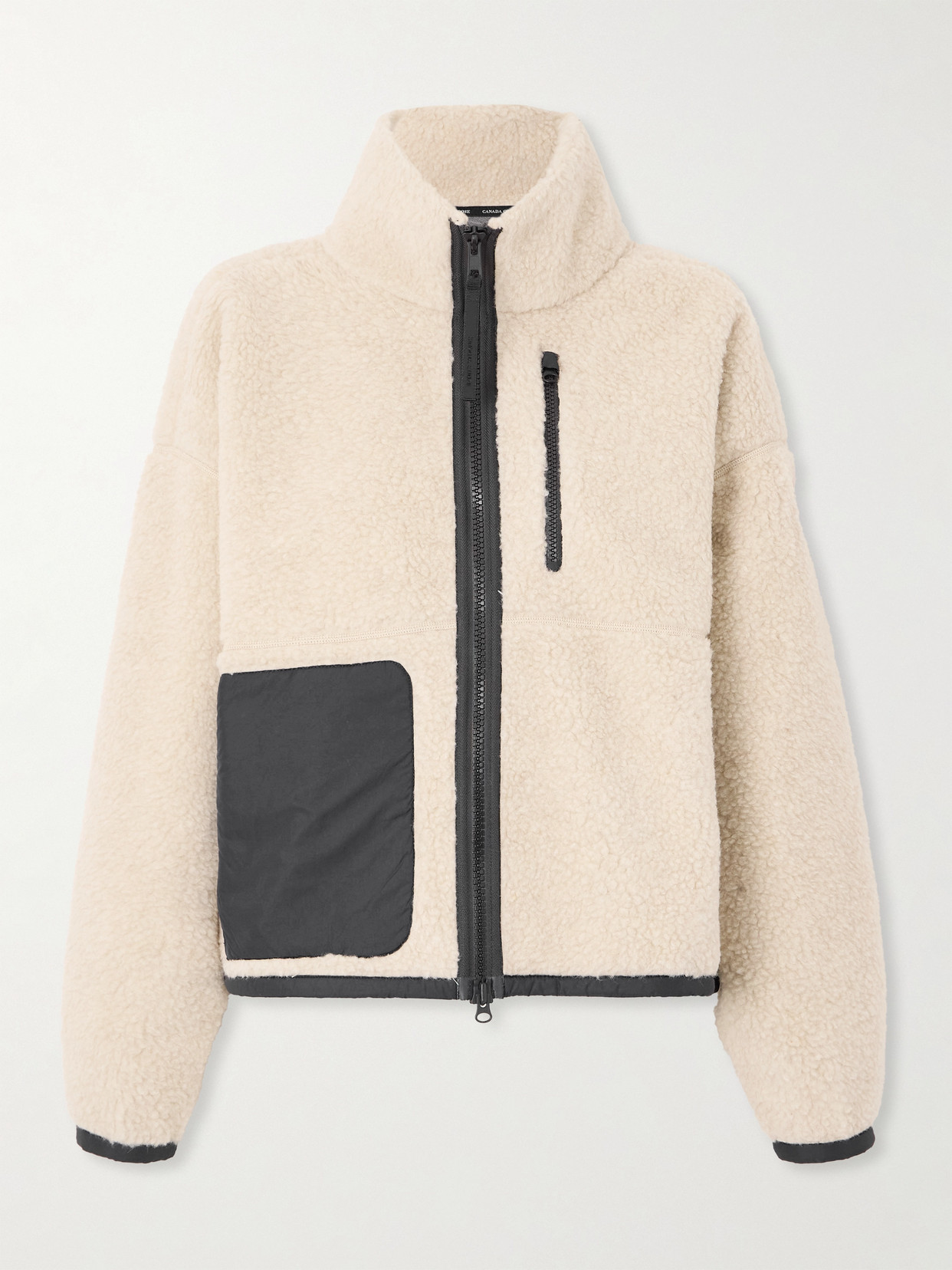 Canada Goose Simcoe Shell-trimmed Wool-blend Fleece Jacket In White