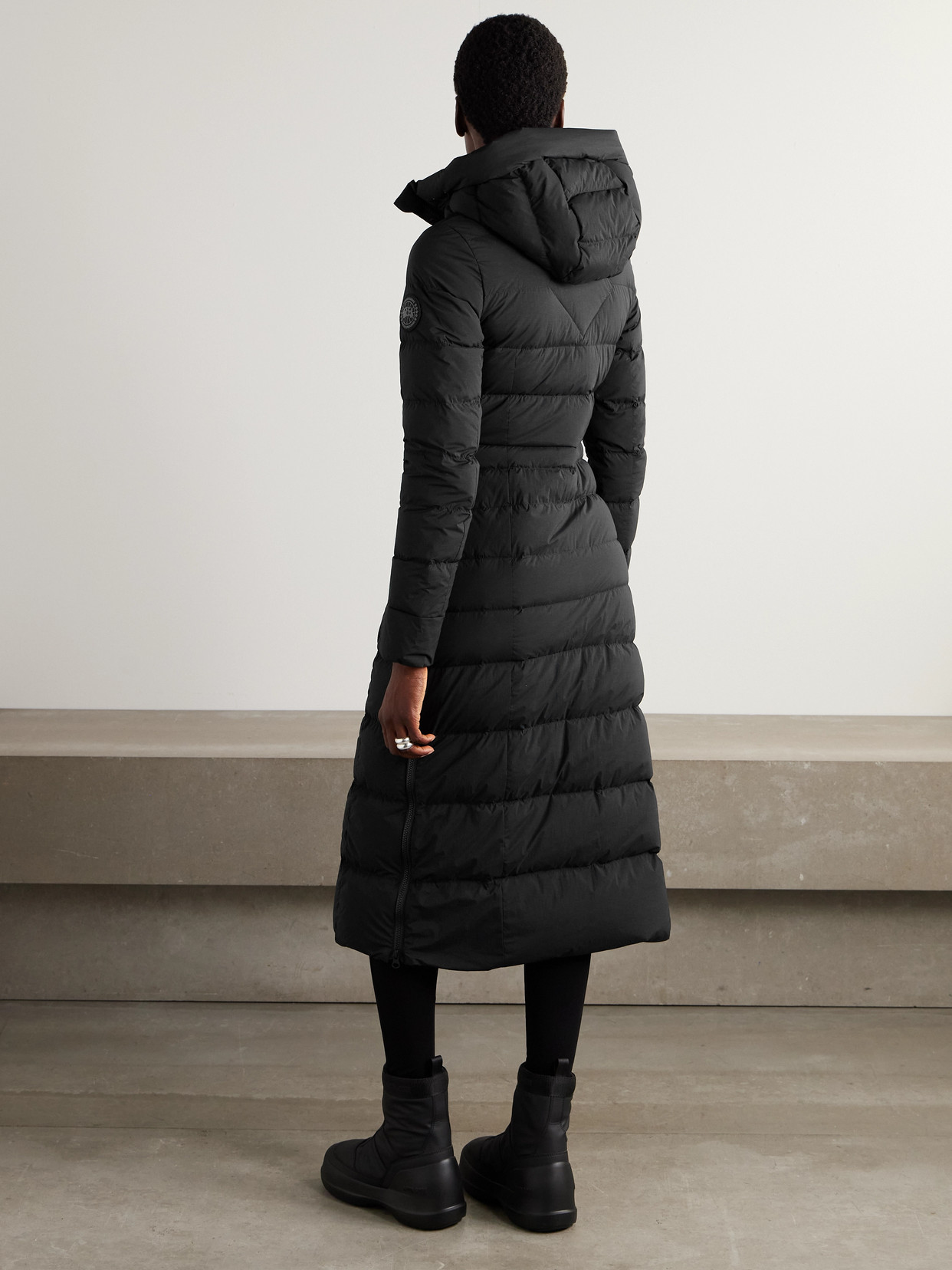 Canada Goose Clair Hooded Quilted Shell Down Coat In Black