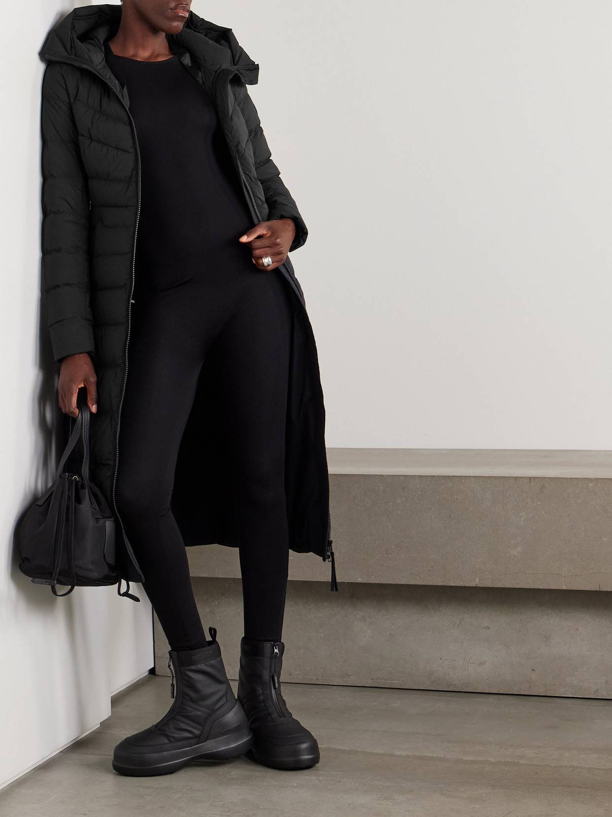 Canada Goose Clair Hooded Quilted Shell Down Coat In Black