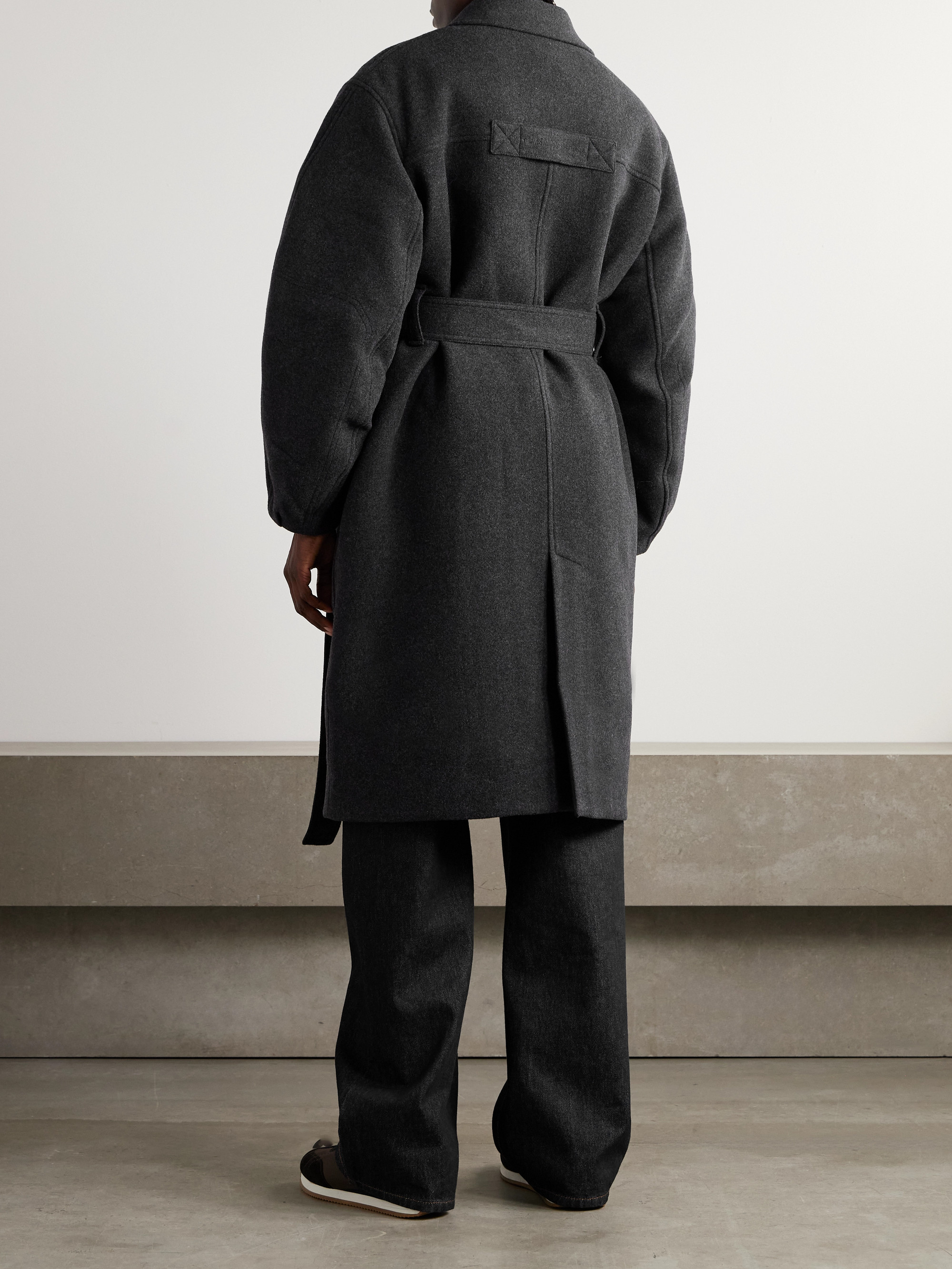 Canada Goose Mila belted brushed padded wool-blend coat