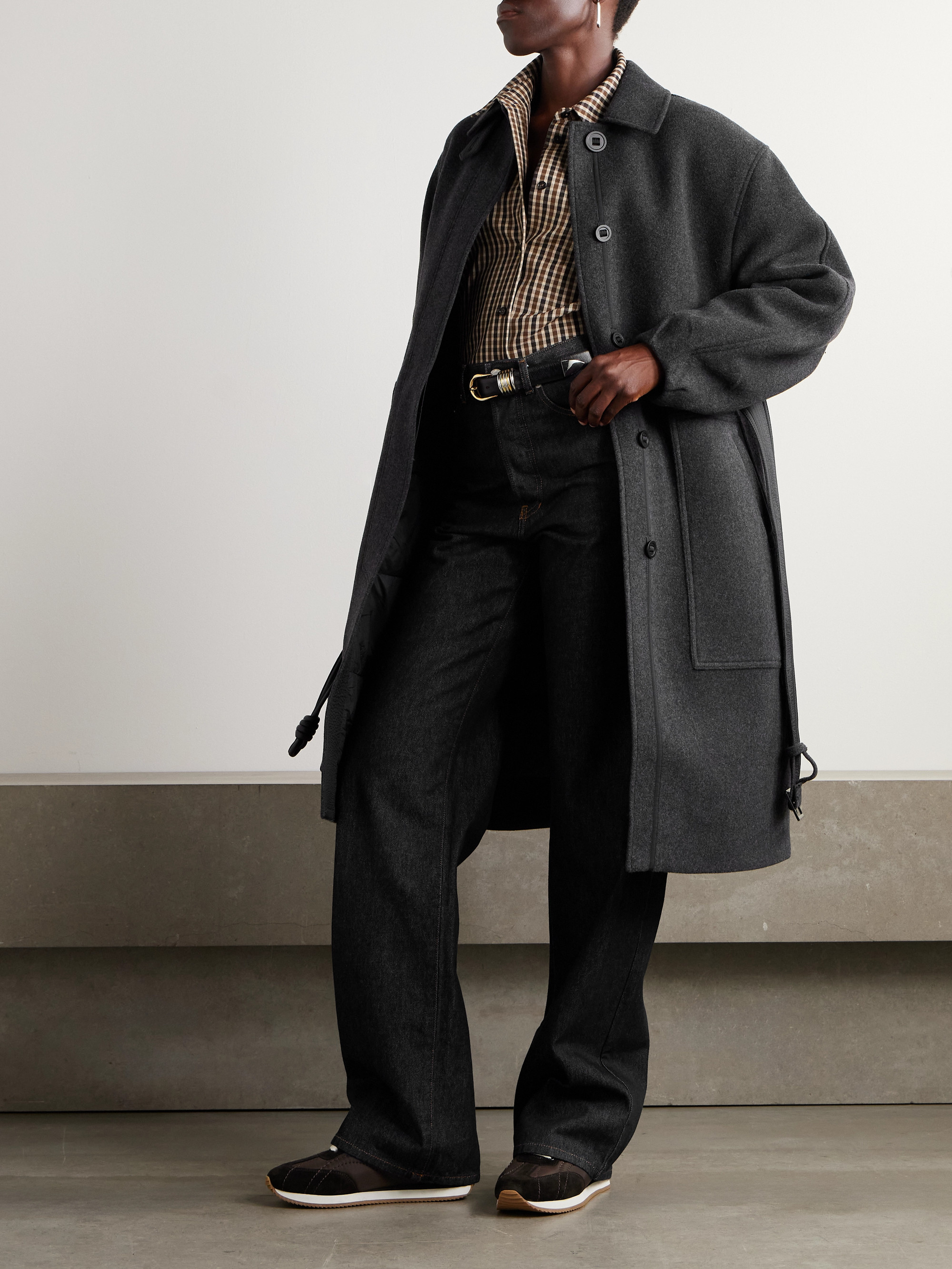 Canada Goose Mila belted brushed padded wool-blend coat