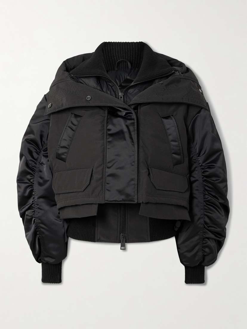 Canada Goose Claremont Oversized Cropped Layered Satin And Shell Bomber Jacket