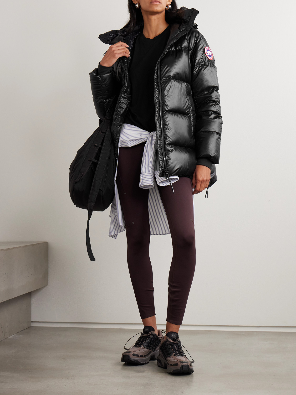 Canada Goose Cypress Hooded Quilted Shell Down Jacket In Black