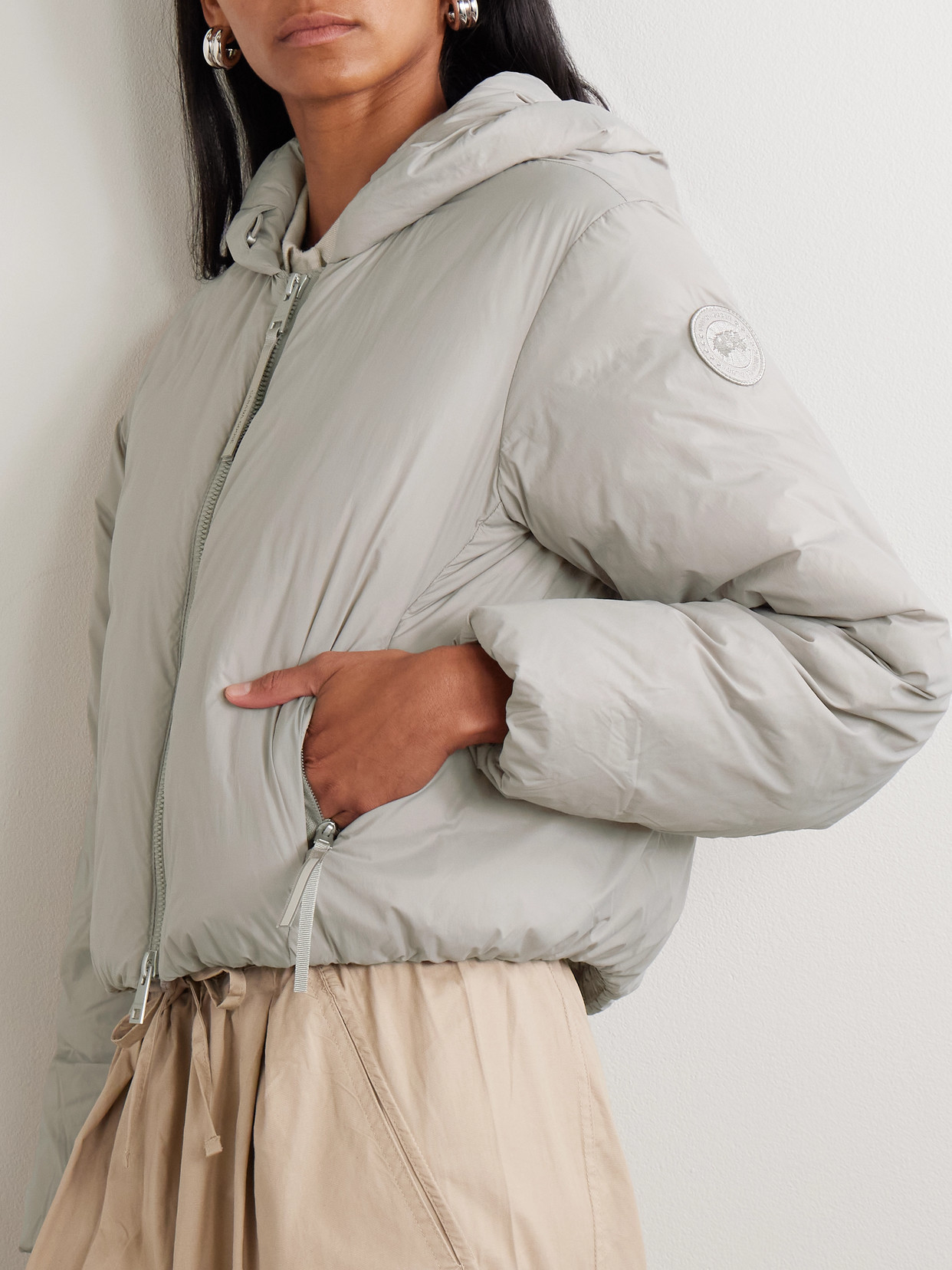 Canada Goose Elba Cropped Padded Shell Down Jacket In Gray