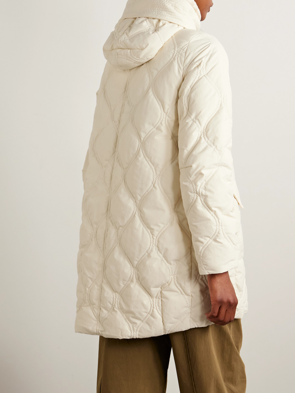 Canada Goose Alessia Hooded Quilted Cotton-blend Ripstop Down Coat In Neutral