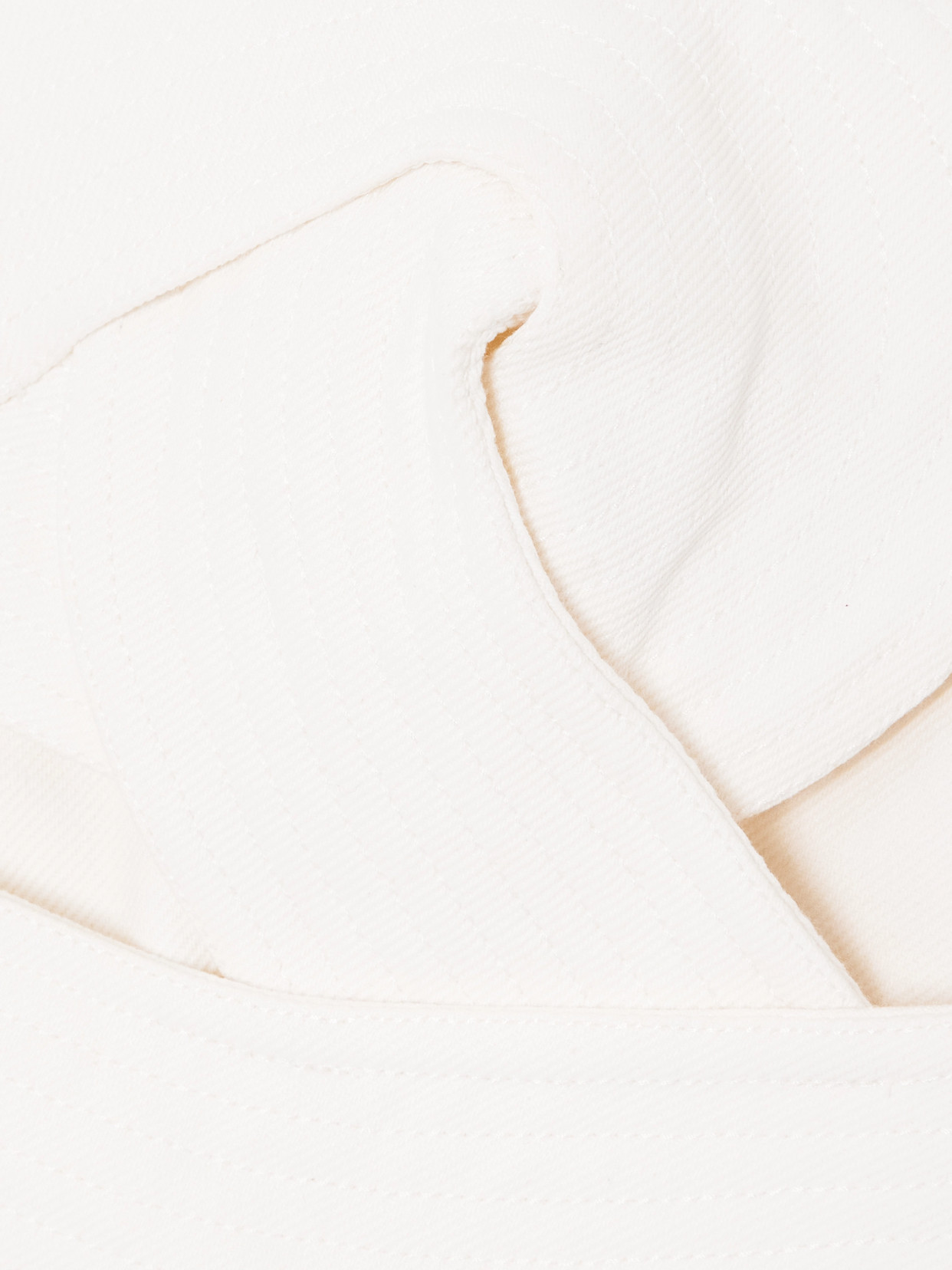 Andres Otalora Onda Strapless Cropped Twisted Cotton-twill Top In White