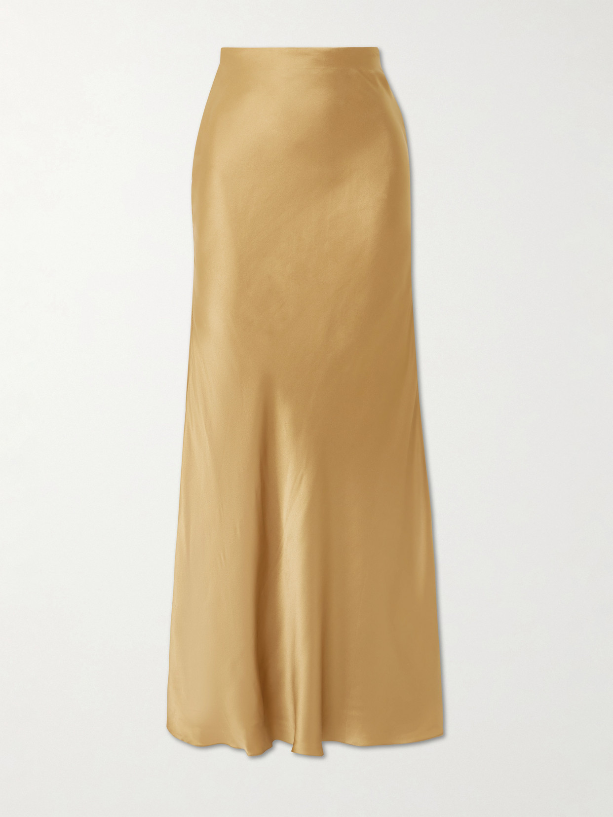 Andres Otalora Sublimes Silk-charmeuse Maxi Skirt In Gold