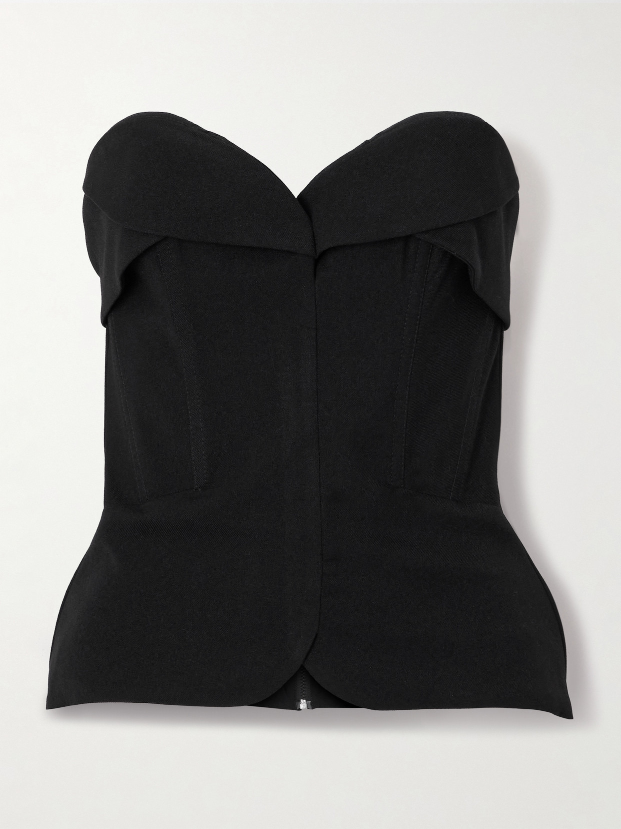 Andres Otalora Latido Silente Strapless Twill Bustier Top In Black