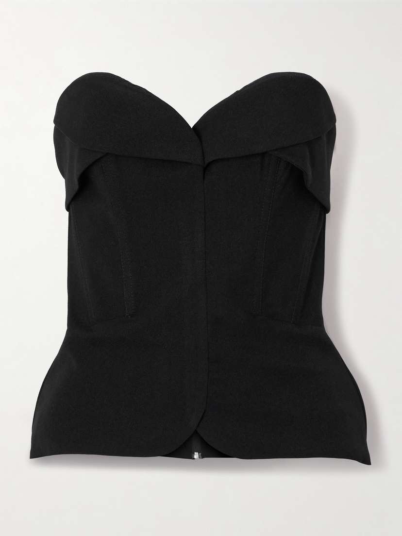 ANDRES OTALORA Latido Silente Strapless Twill Bustier Top