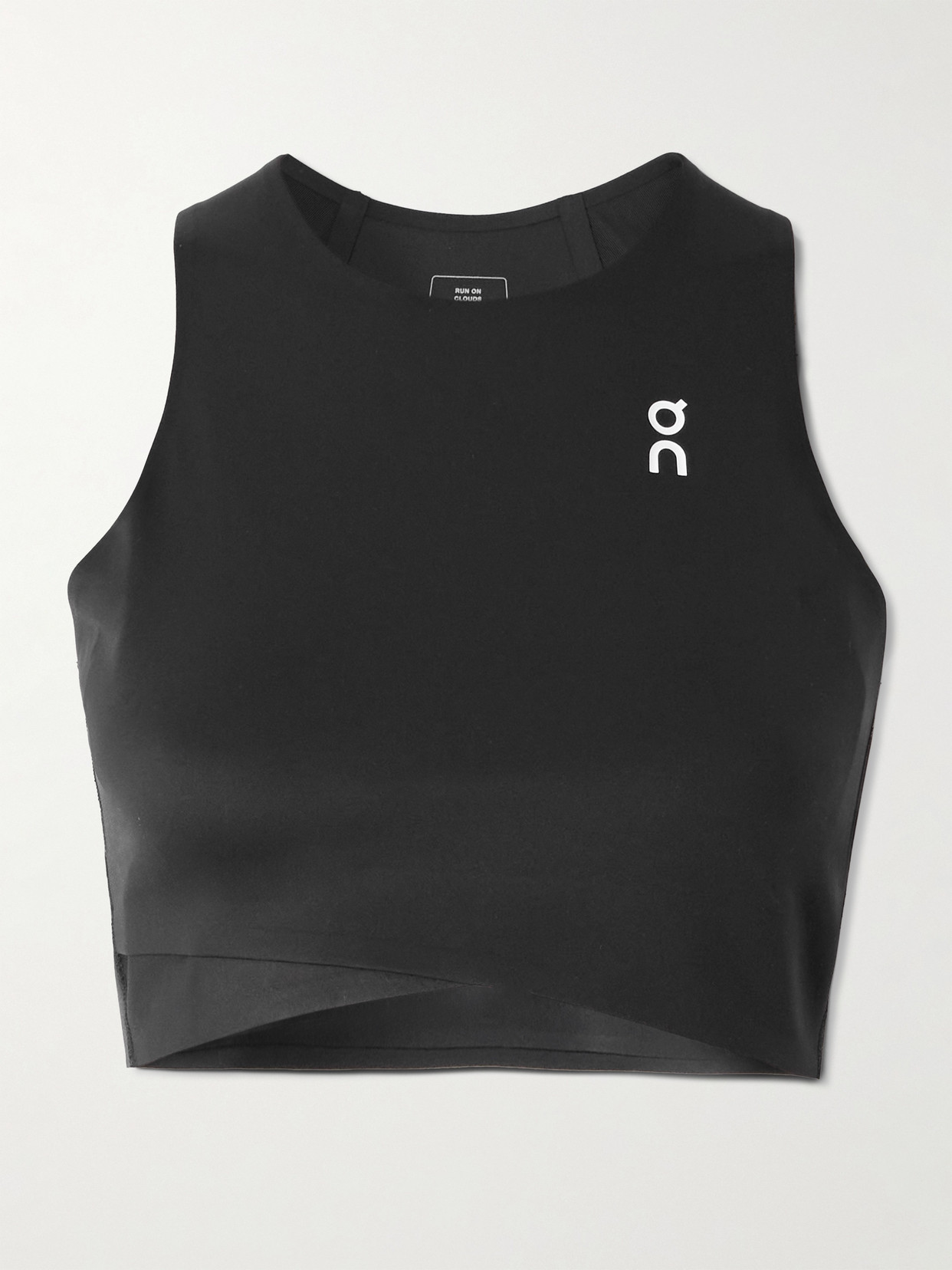 On Court Cropped Stretch Recycled Top In Black