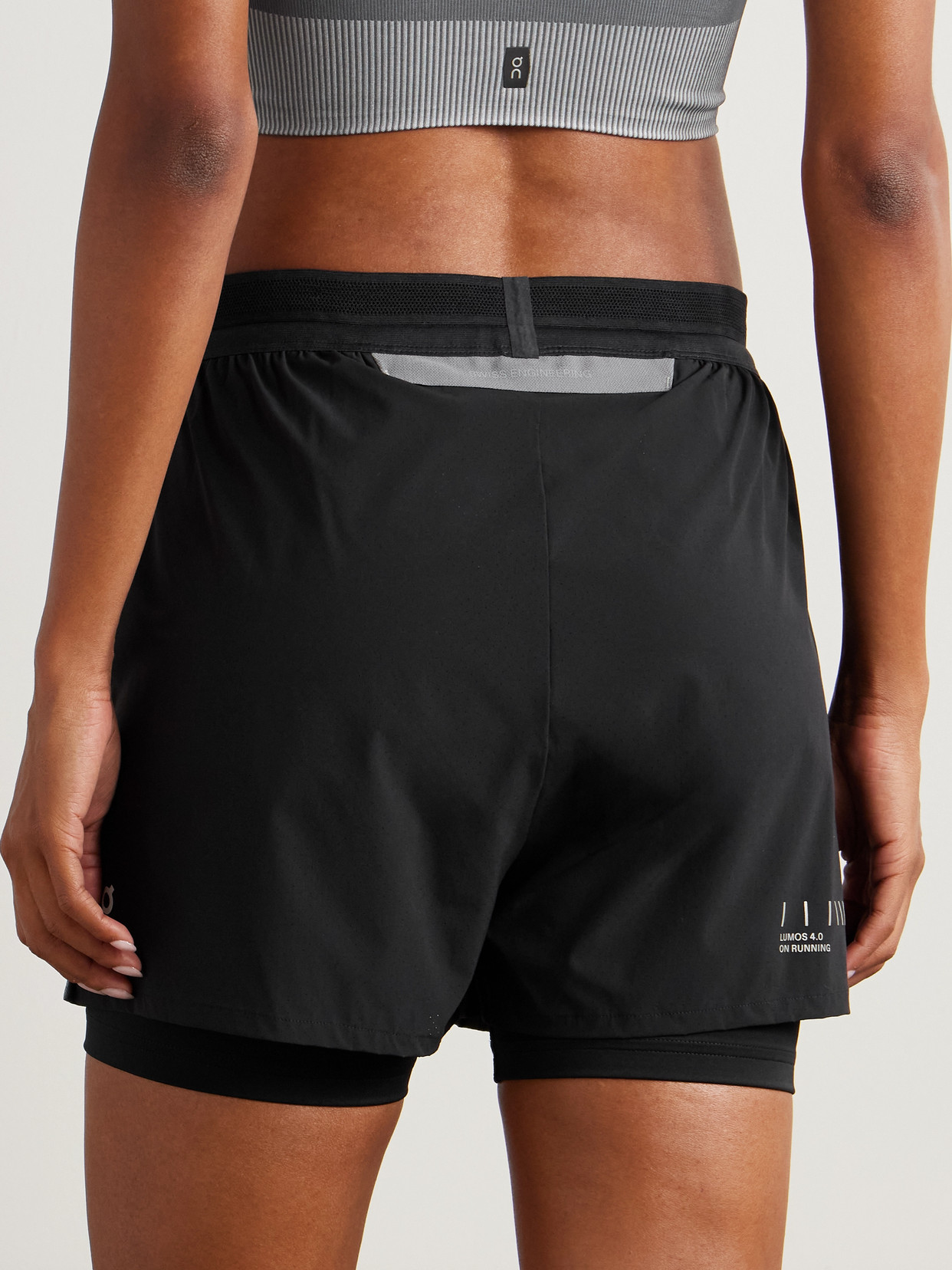 On Lumos Performance Layered Recycled-shell Shorts In Gray
