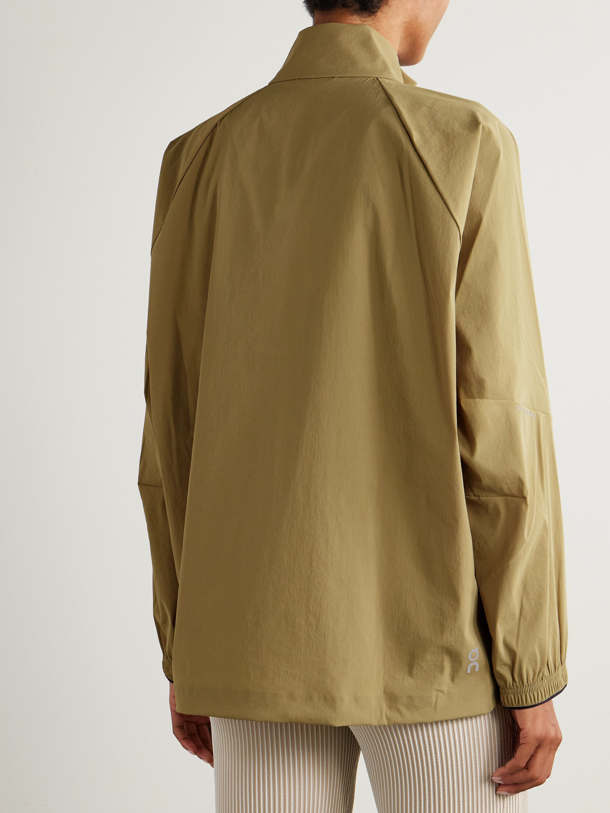 On All-day Stretch Recycled-shell Half-zip Sweater In Brown