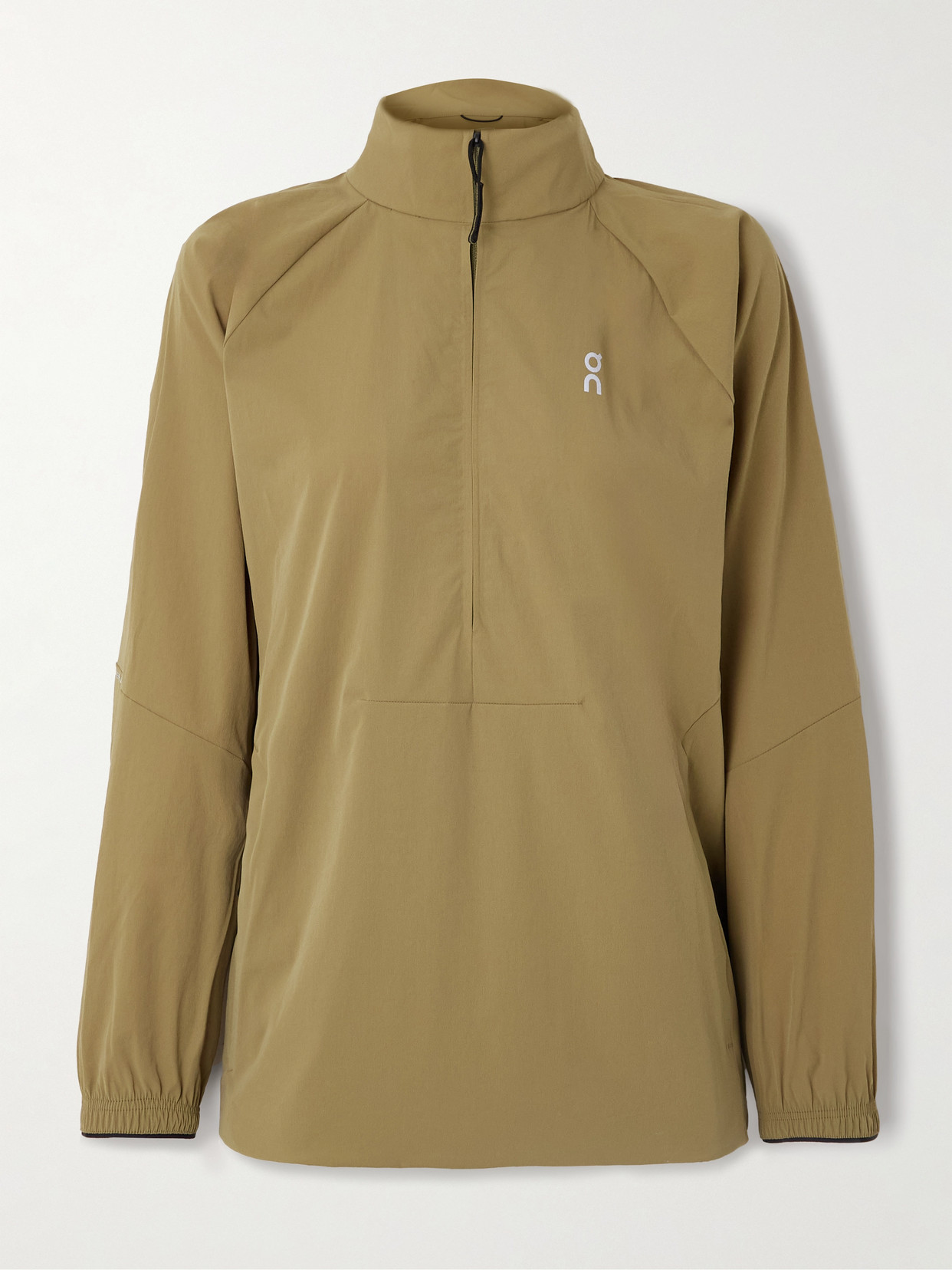 On All-day Stretch Recycled-shell Half-zip Sweater In Brown