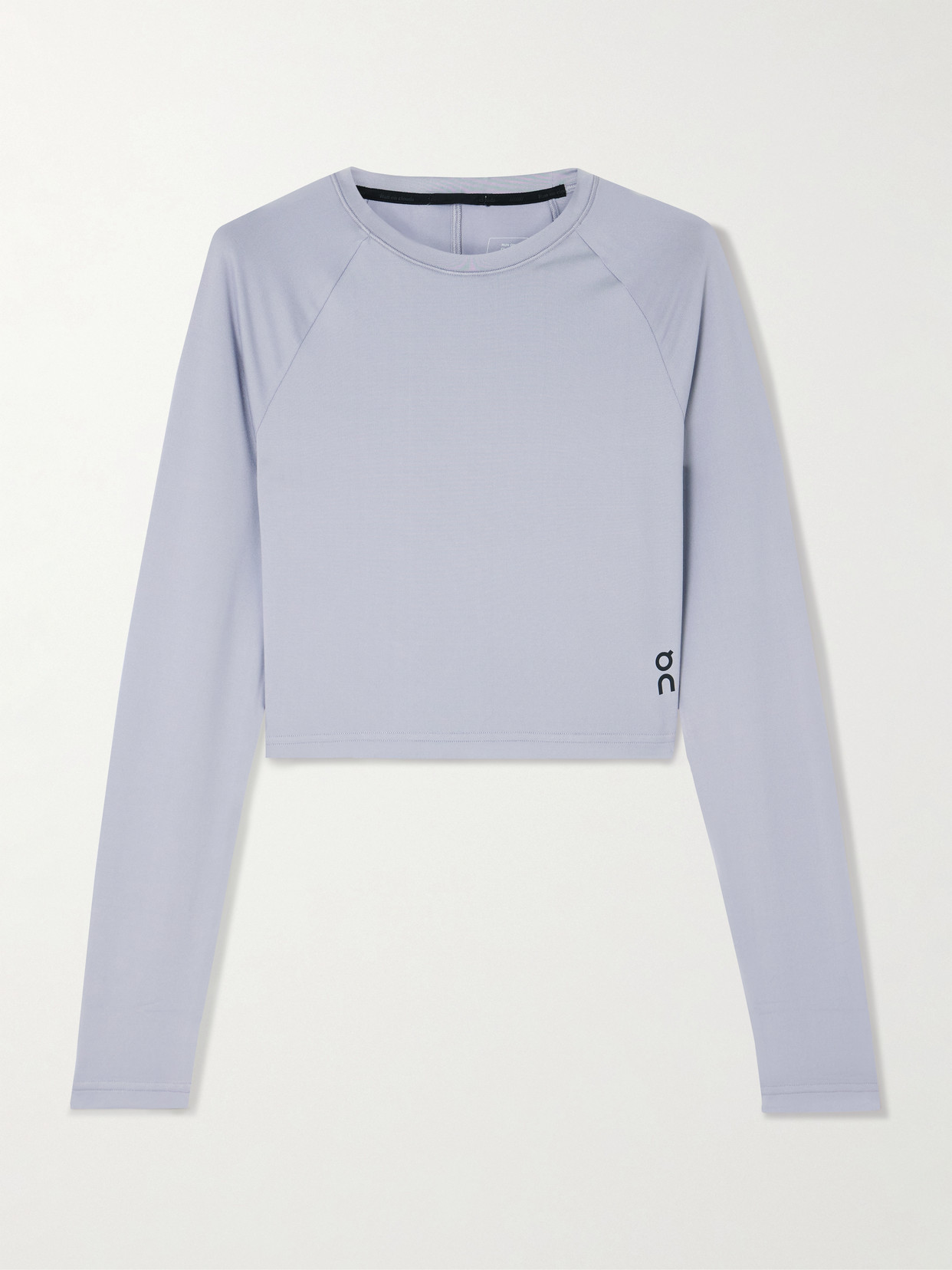 On Studio Cropped Paneled Stretch-jersey Top In Purple