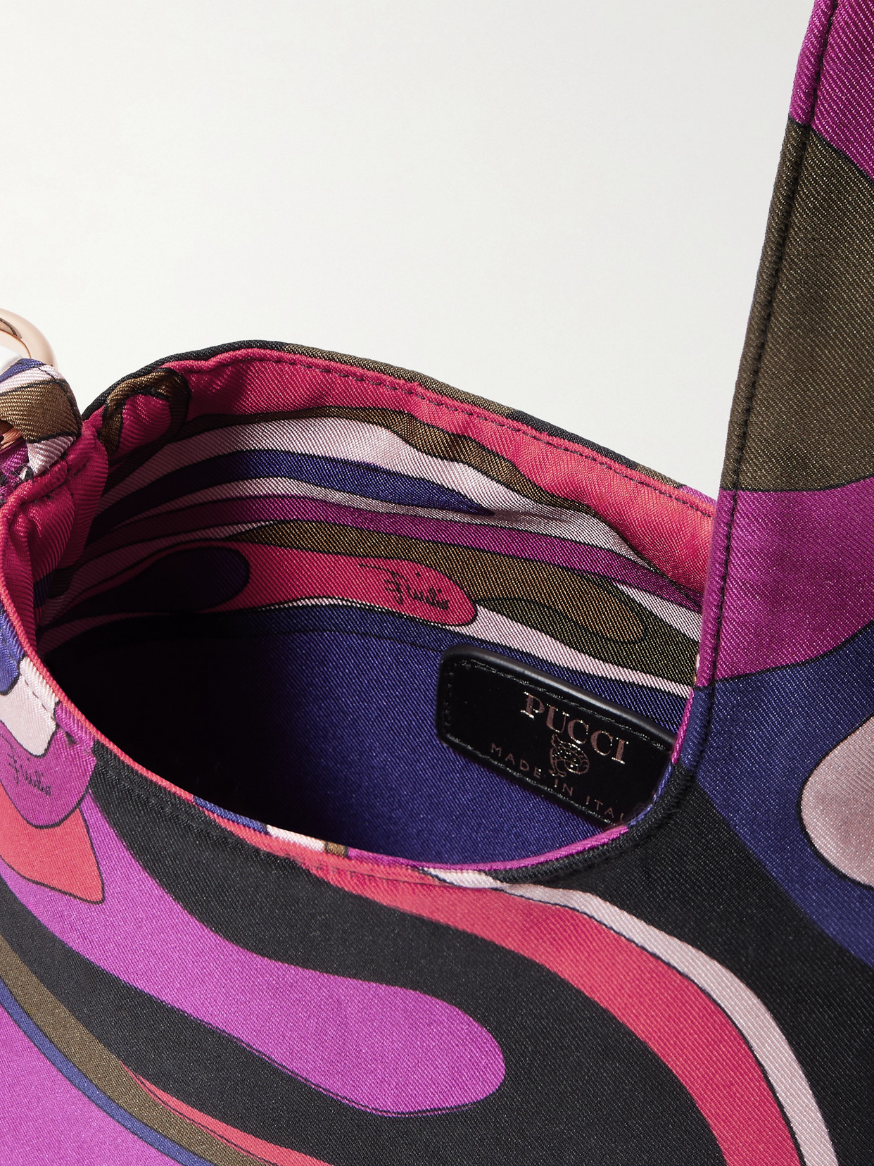 Pucci Printed Satin-twill Tote In Multi