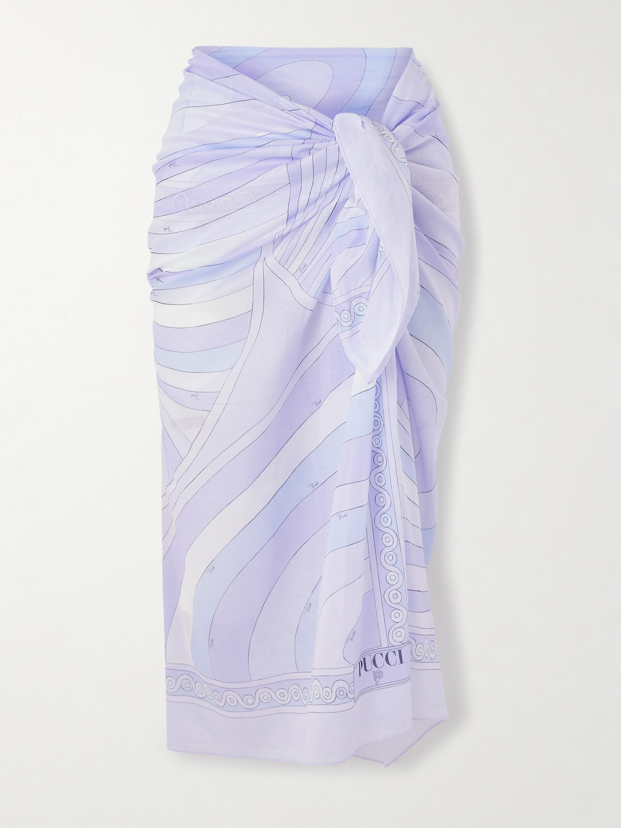 Pucci Printed Cotton-voile Pareo In Purple