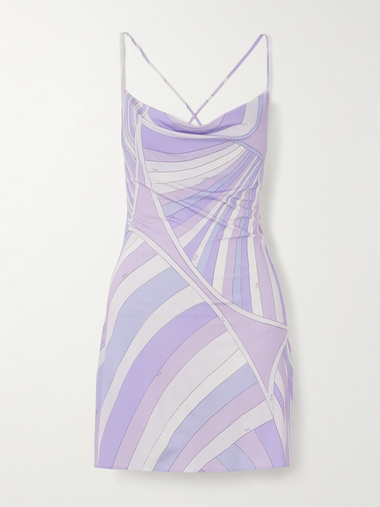 Pucci Printed Satin-jersey Mini Dress In Purple