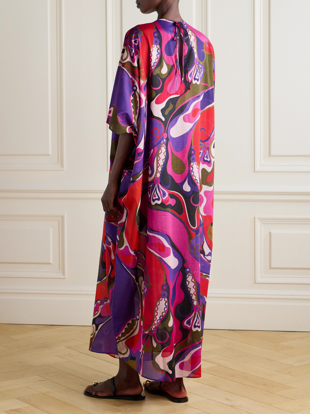 Pucci Printed Cotton-voile Kaftan In Pink