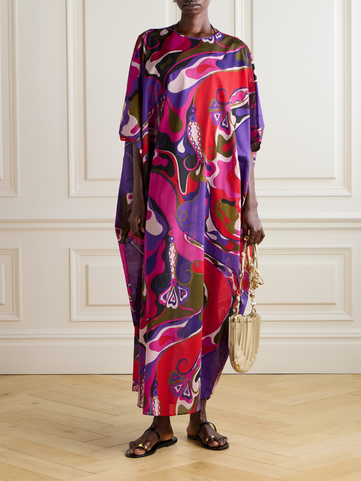 Pucci Printed Cotton-voile Kaftan In Pink