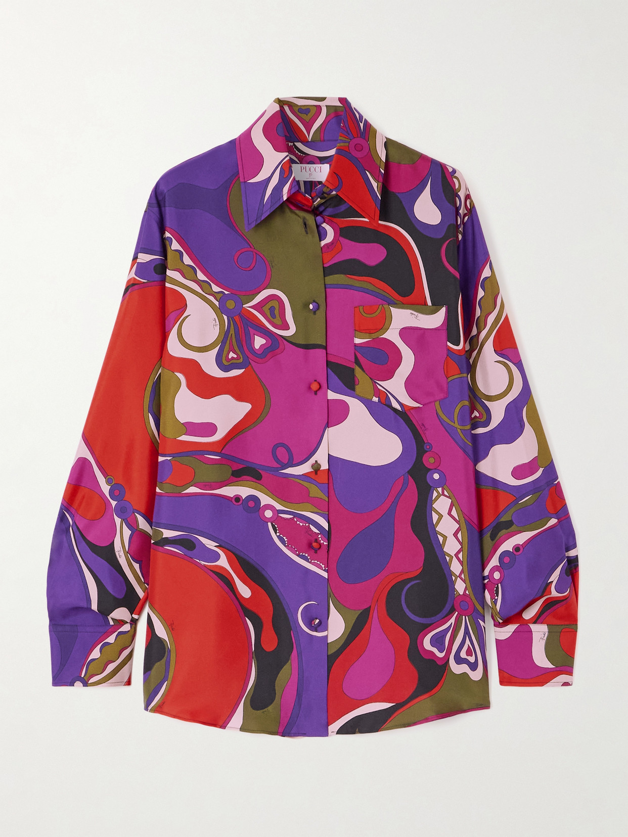 Pucci Printed Silk Shirt In Multi