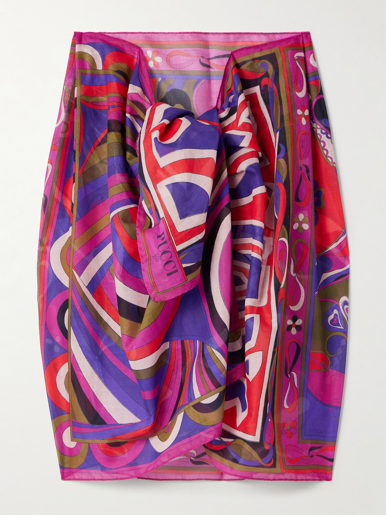 Pucci Printed Cotton-voile Pareo In Multi