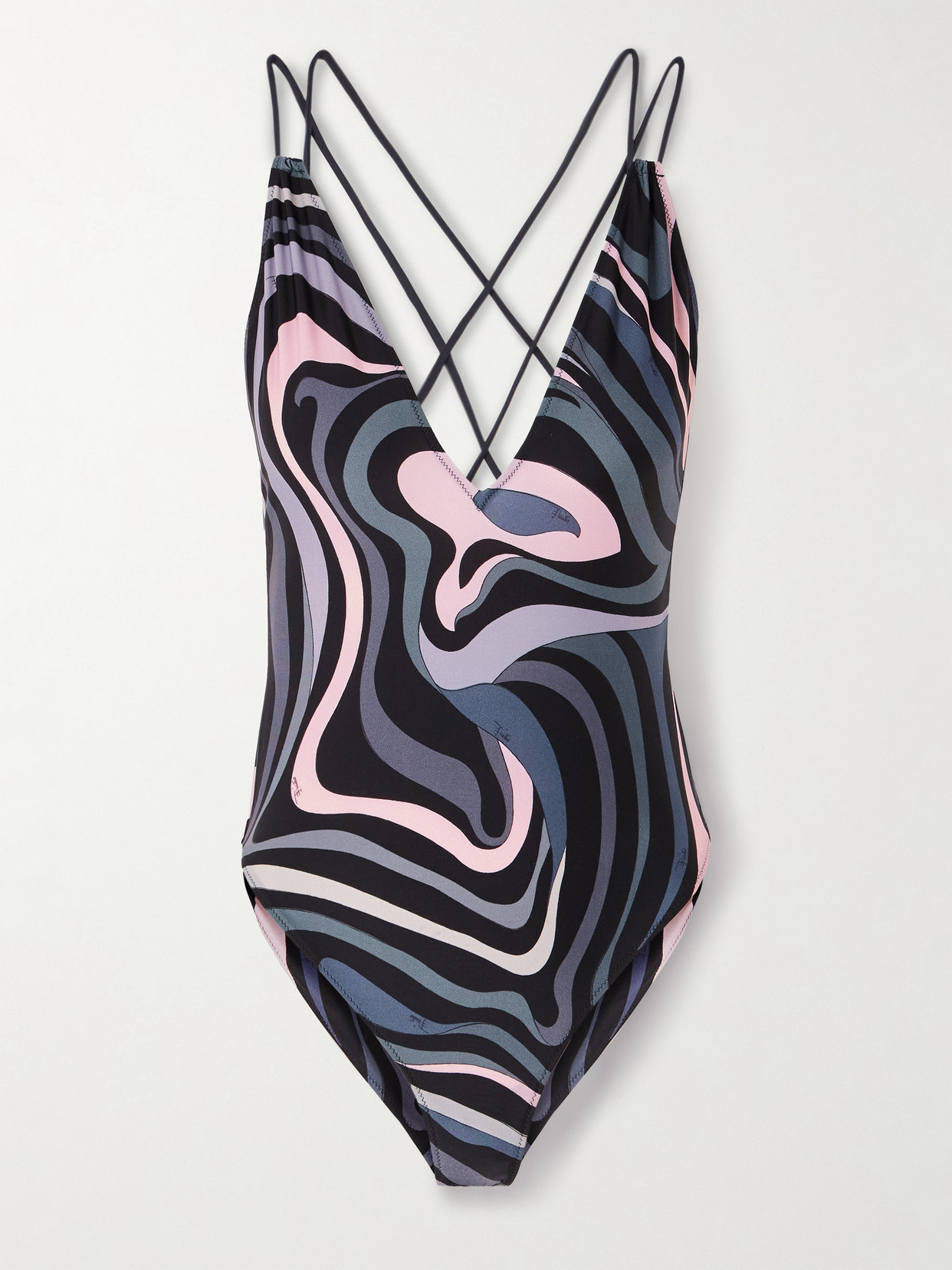 Pucci Printed Swimsuit In Gray