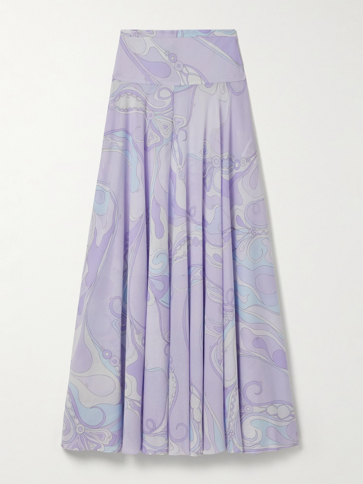 Pucci Printed Cotton-voile Maxi Skirt In Purple