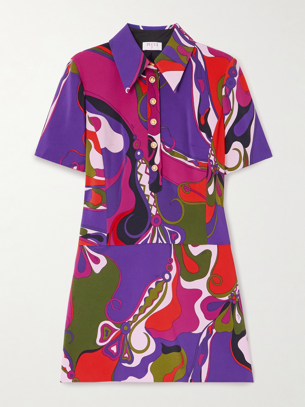Pucci Printed Cady Mini Dress In Multi
