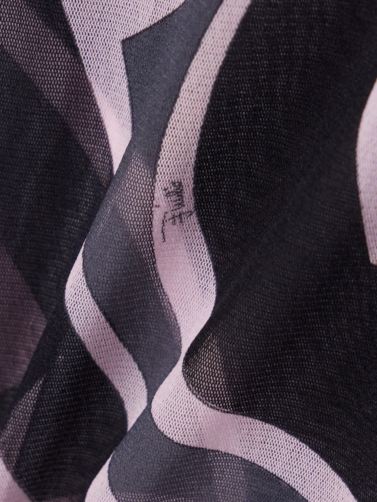 Pucci Printed Tulle Turtleneck Top In Multi