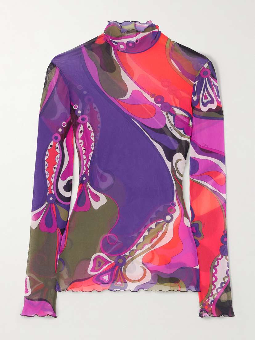 PUCCI Printed Tulle Blouse