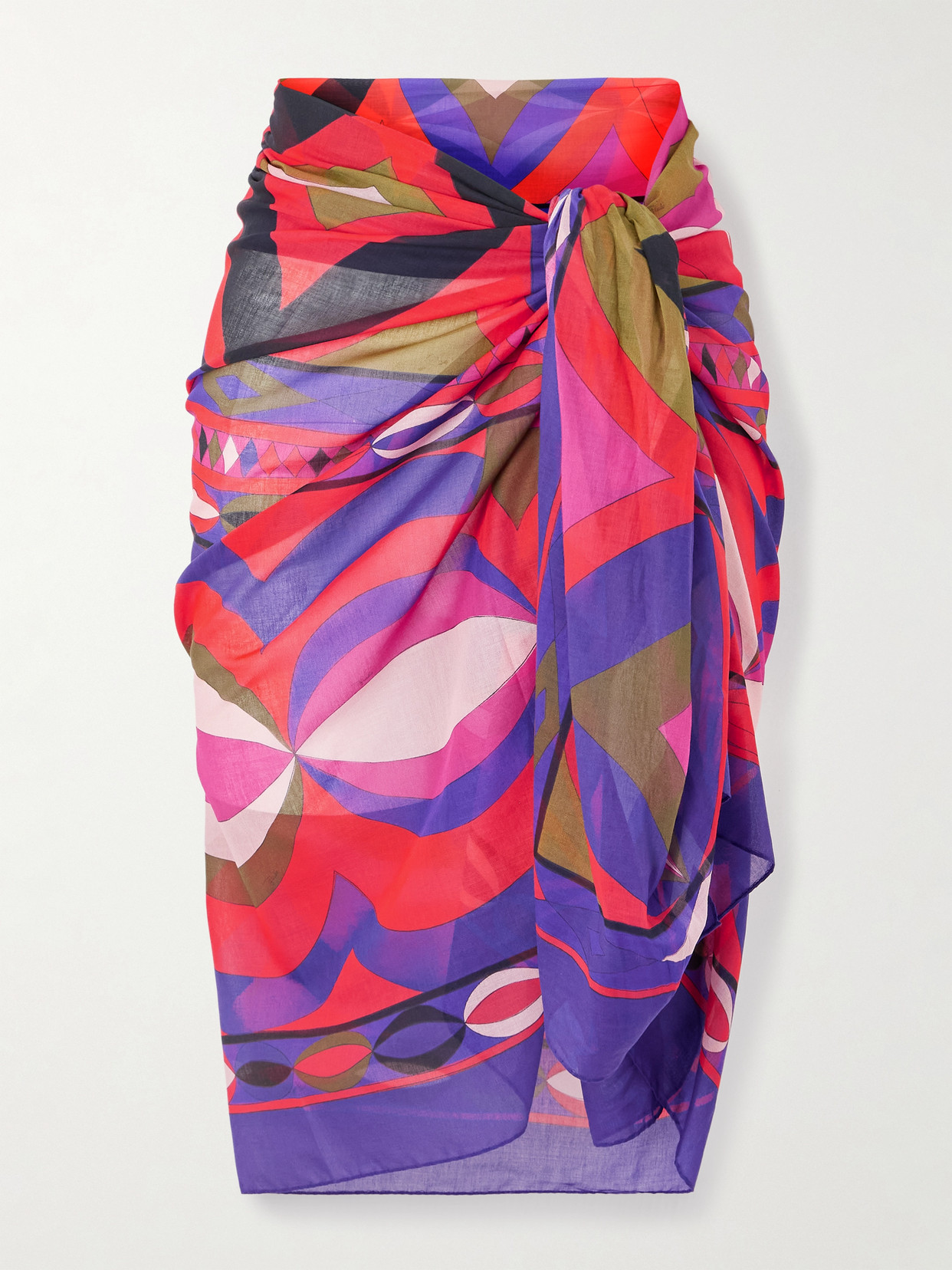 Pucci Printed Cotton Pareo In Multi