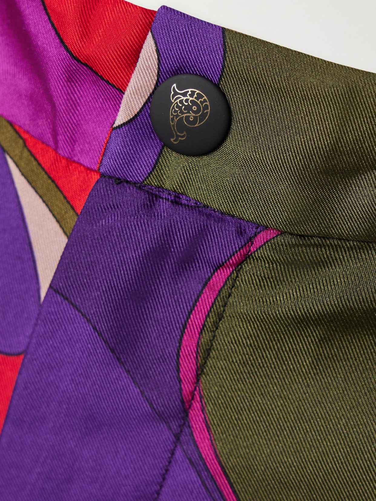 Pucci Orchidee Printed Silk-twill Straight-leg Pants In Multi