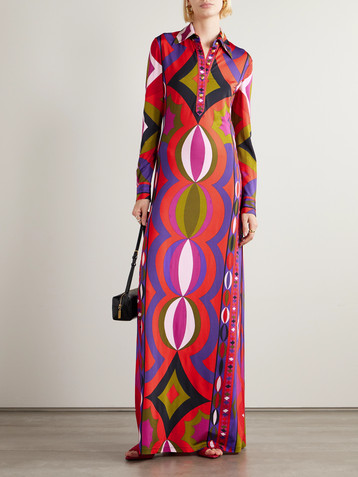 Pucci Printed satin maxi dress