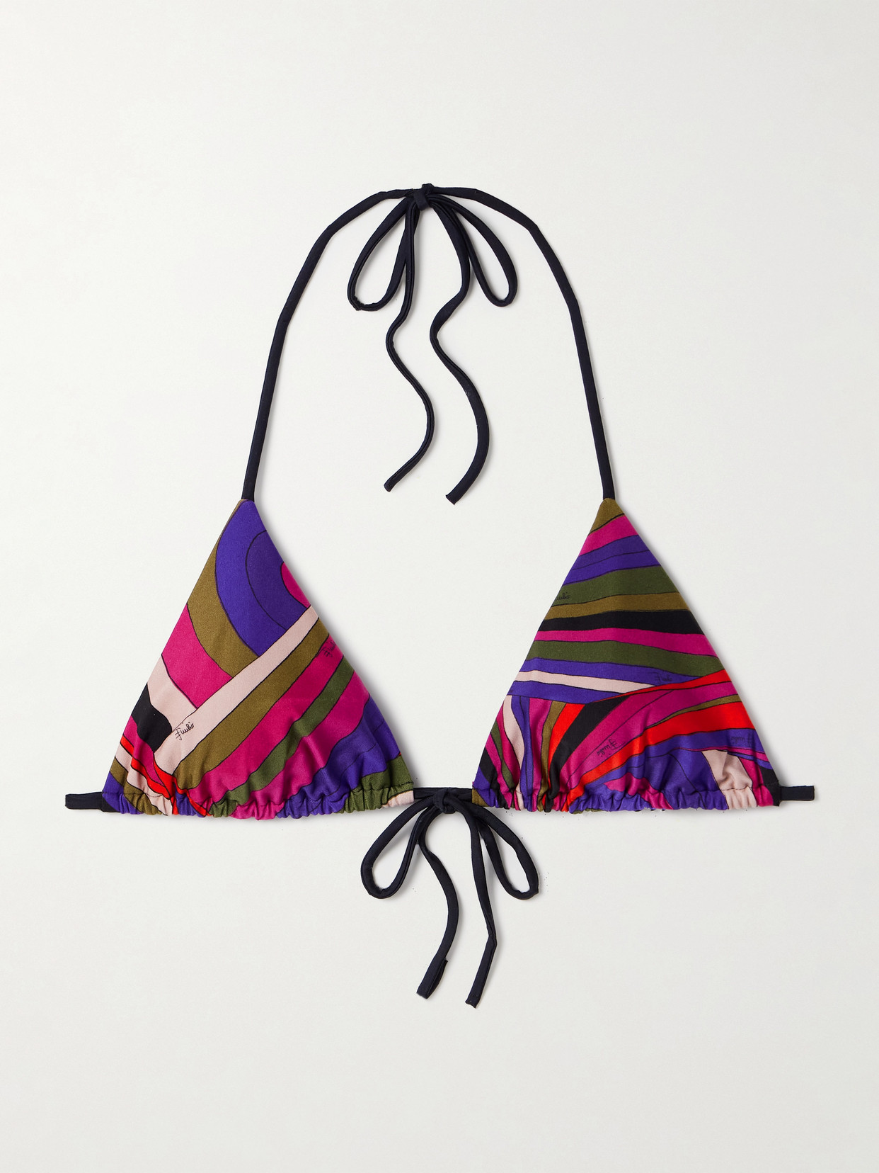 Pucci Printed Triangle Bikini Top In Pink
