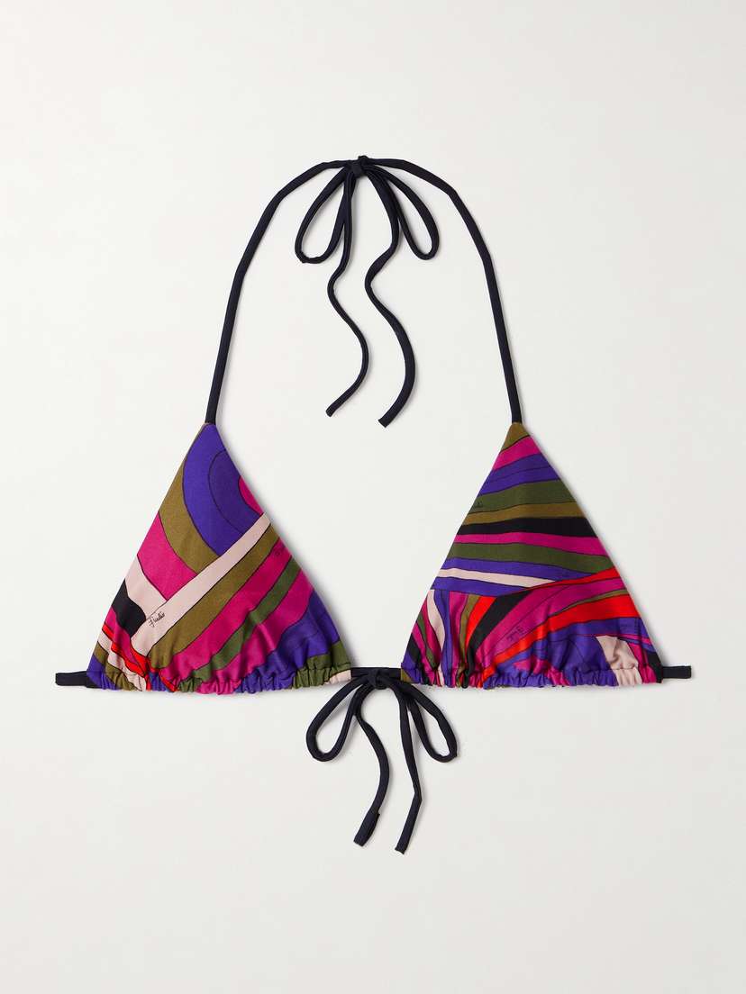 PUCCI Printed Triangle Bikini Top
