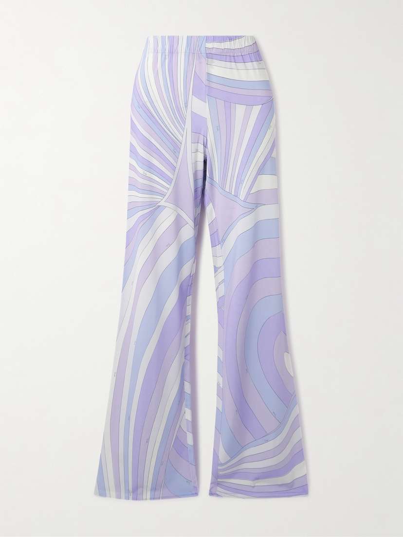 PUCCI Iride Printed Satin-jersey Wide-leg Pants