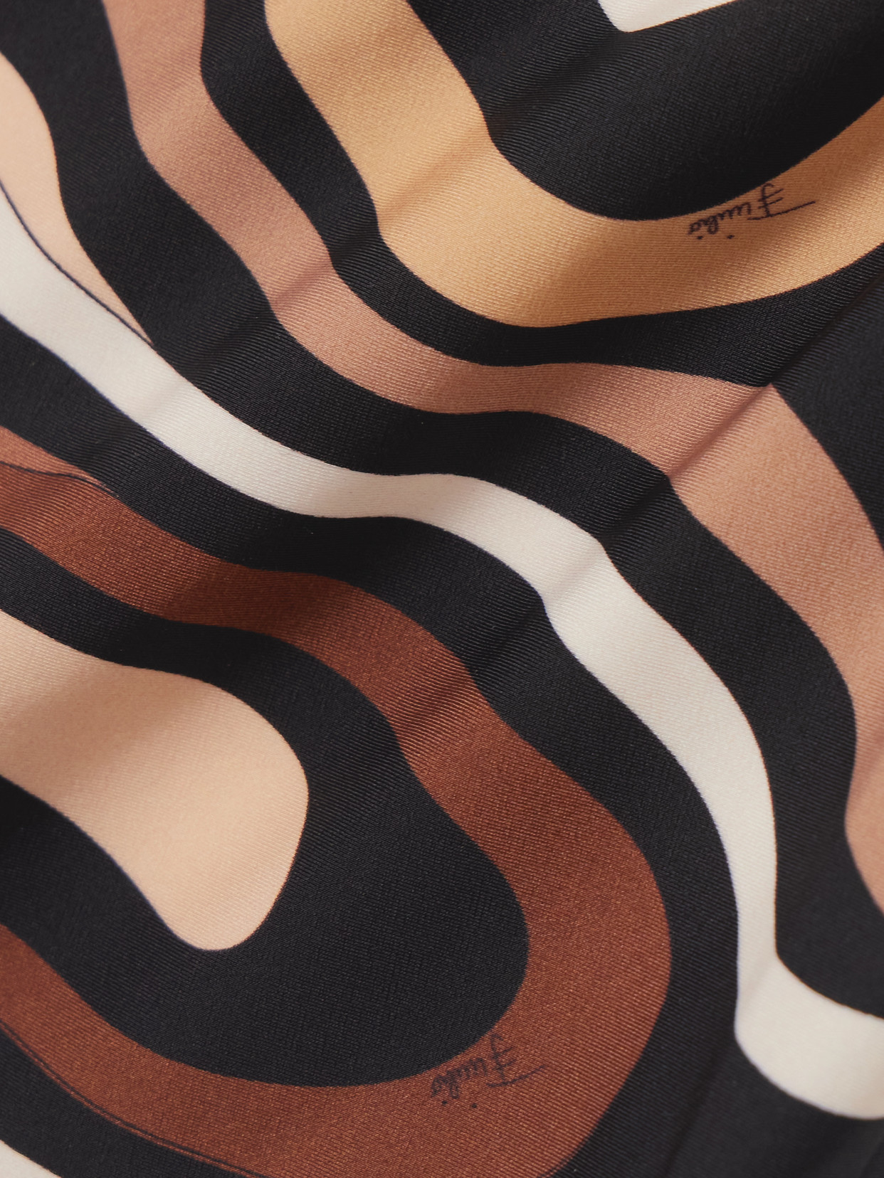 Pucci Marmo Embellished One-shoulder Printed Swimsuit In Brown