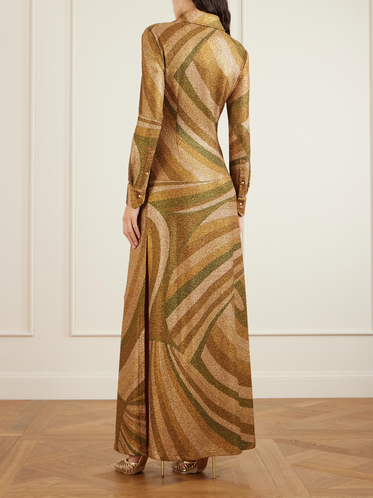 Pucci Iride Print Jersey Lame Dress In Multi