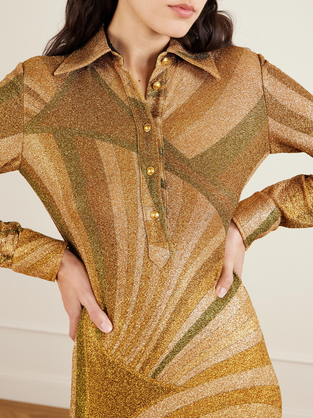 Pucci Iride Print Jersey Lame Dress In Multi