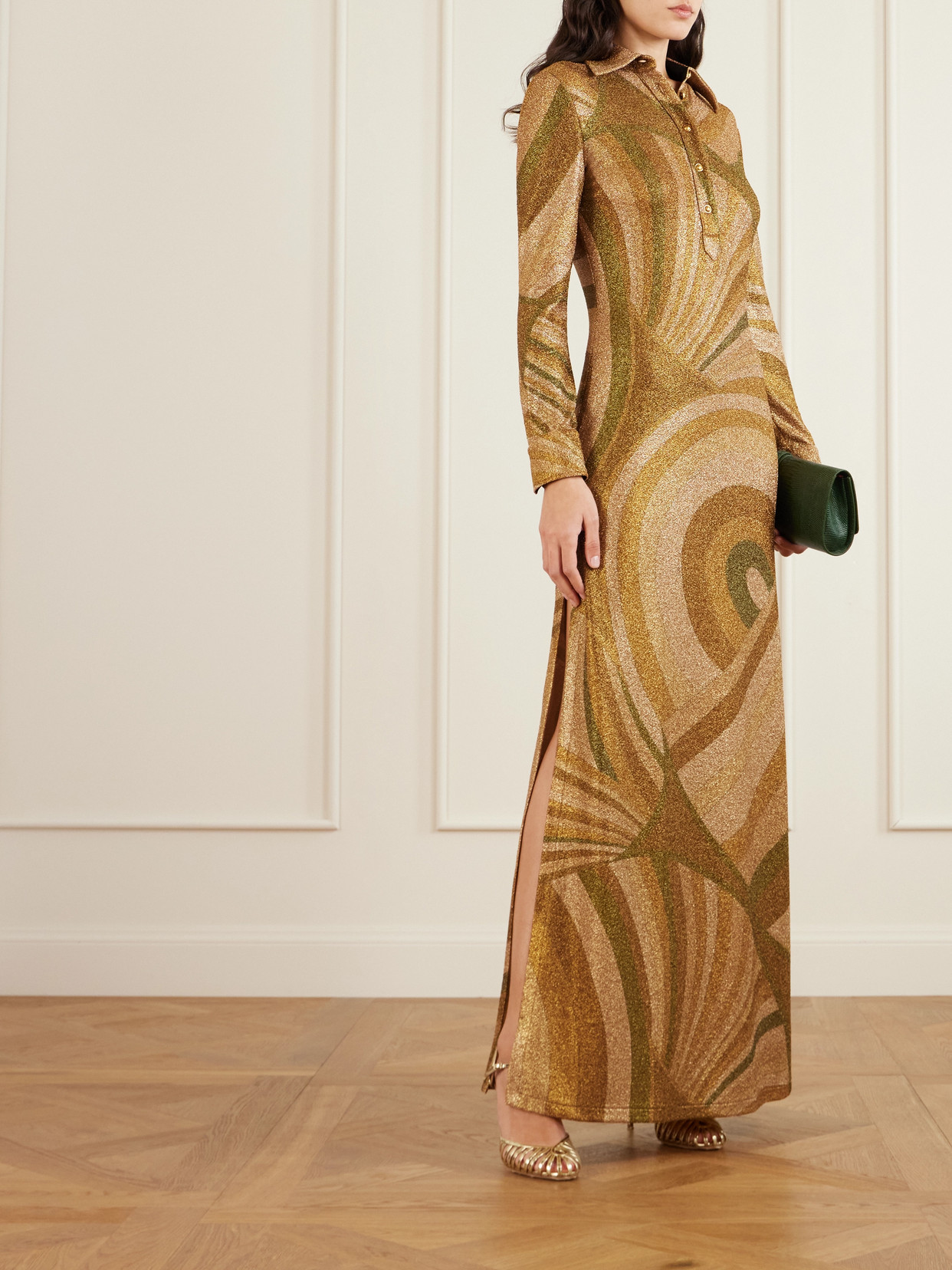 Pucci Iride Print Jersey Lame Dress In Multi